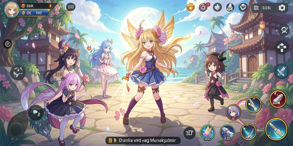 Gameplay menarik dari 66K dengan karakter anime yang dinamis.