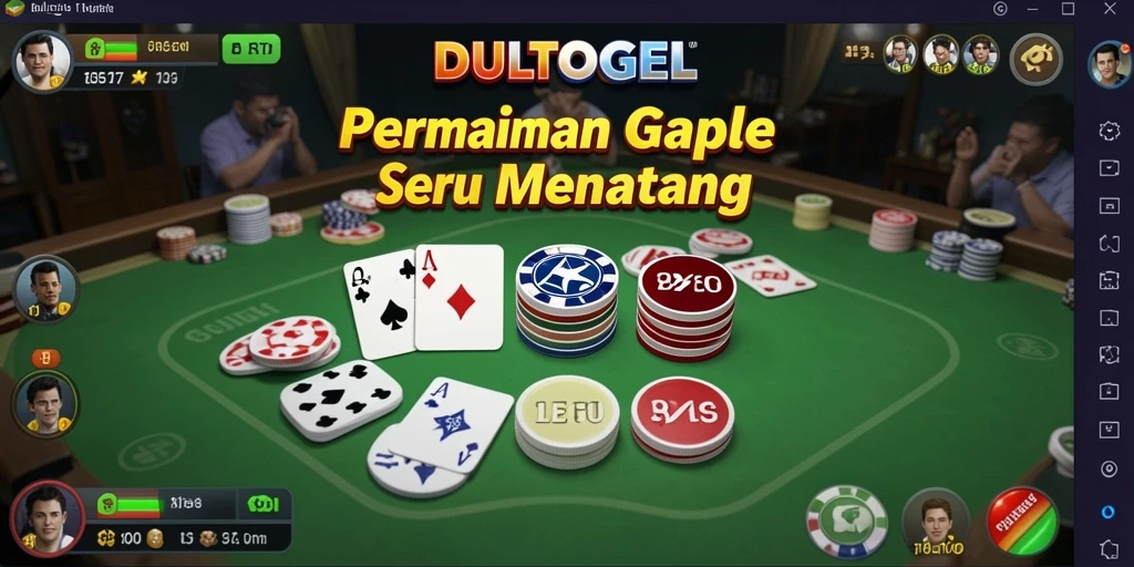 Tampilan gameplay seru DULTOGEL saat bermain Gaple.
