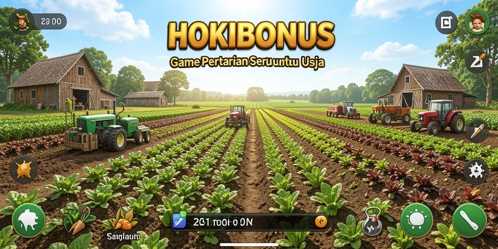 Tampilan dan gameplay seru HOKIBONUS dalam bertani.