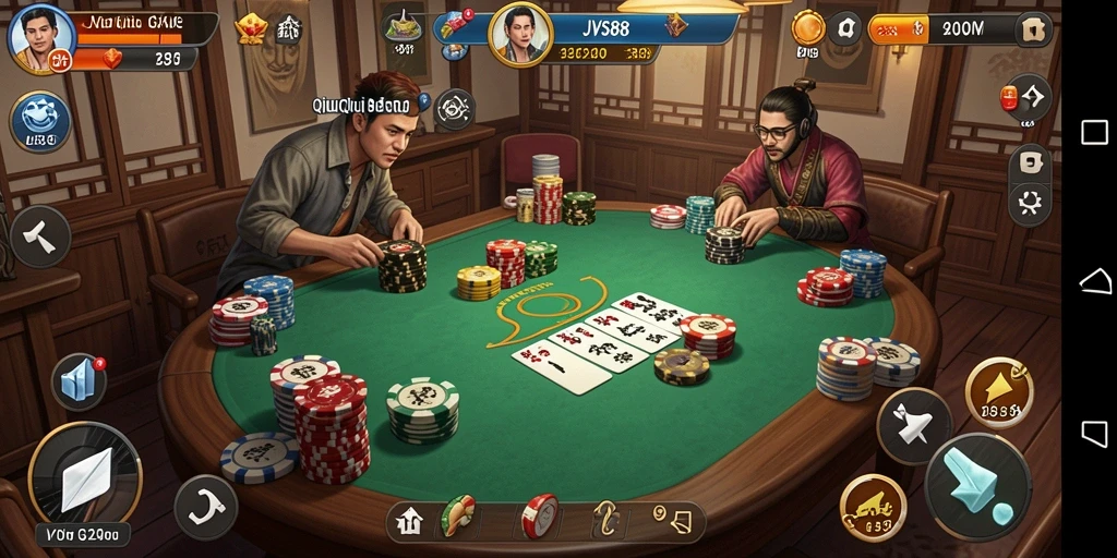 Tampilan gameplay seru QiuQiu di JVS88.