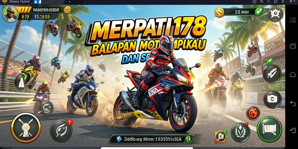 Screenshot gameplay MERPATI178 menampilkan balapan motor yang seru dan menegangkan.