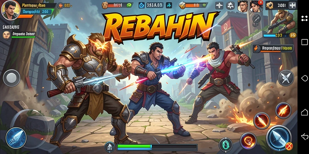 Tampilan aksi pertarungan yang mendebarkan di REBAHIN.
